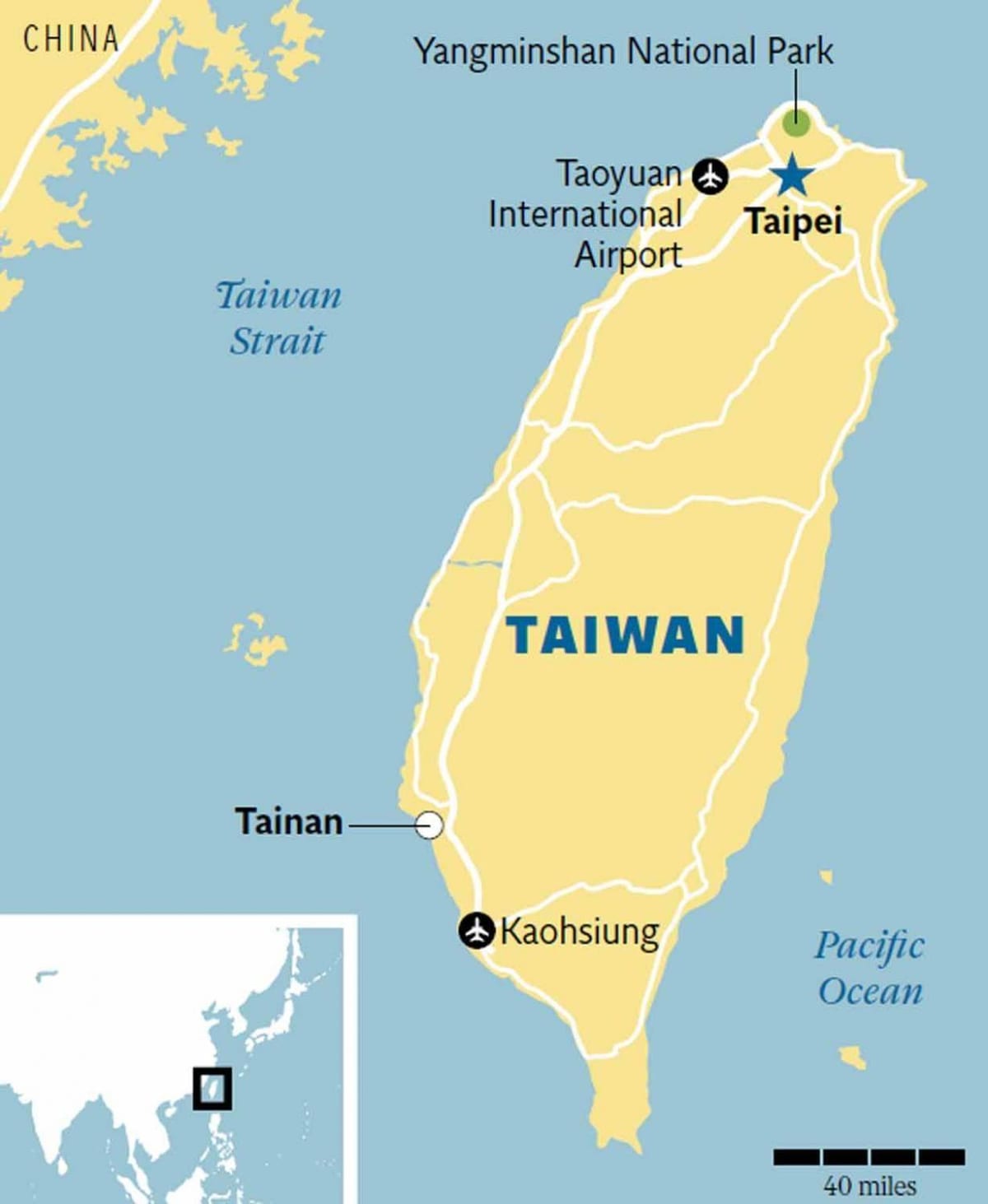 karte tainan pilsētas Taivāna