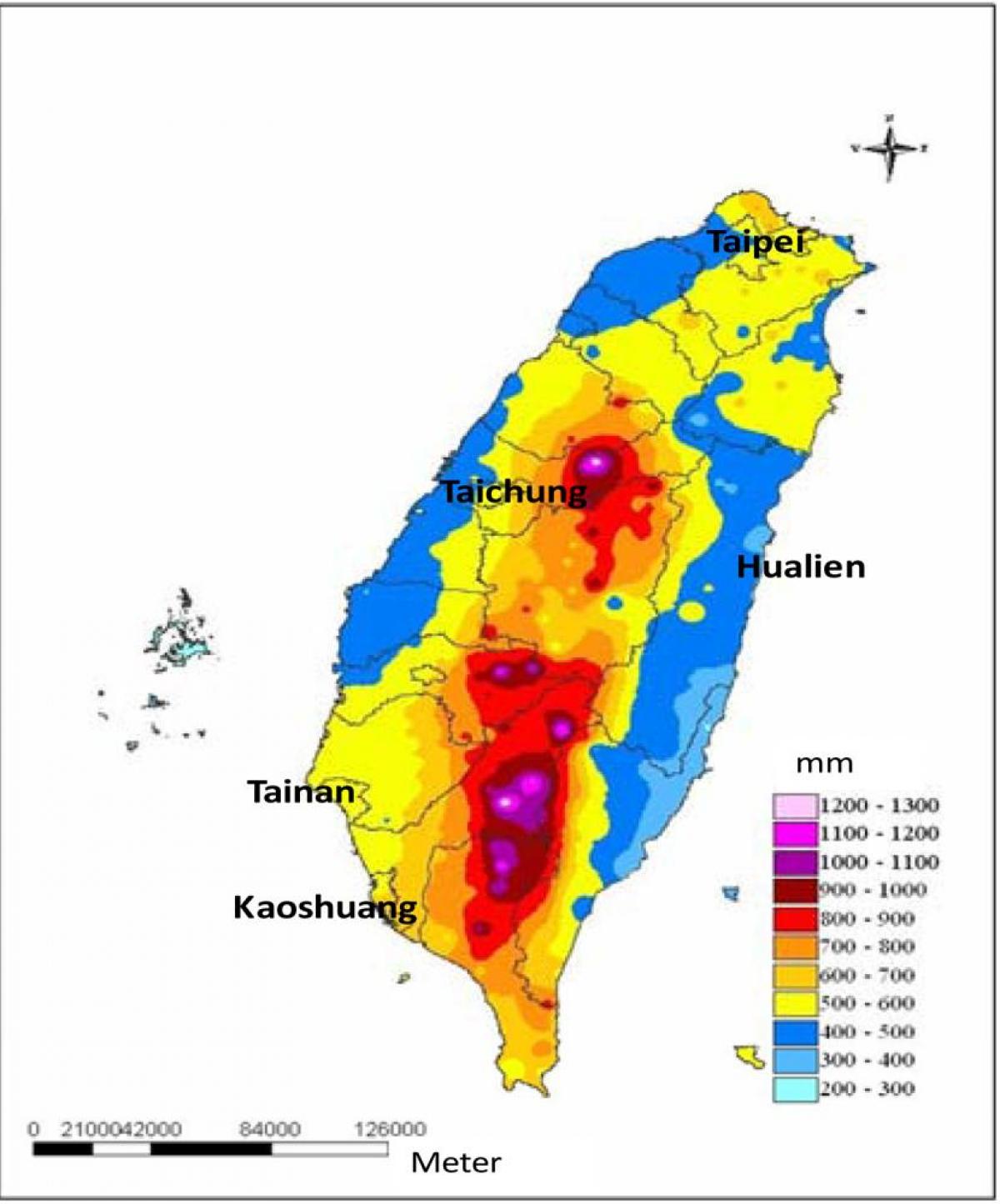 Karte Taivāna klimata