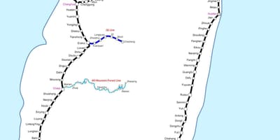 Taivāna dzelzceļa dzelzceļa stacija map