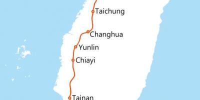 Taivānas ātrgaitas dzelzceļa maršruta karte